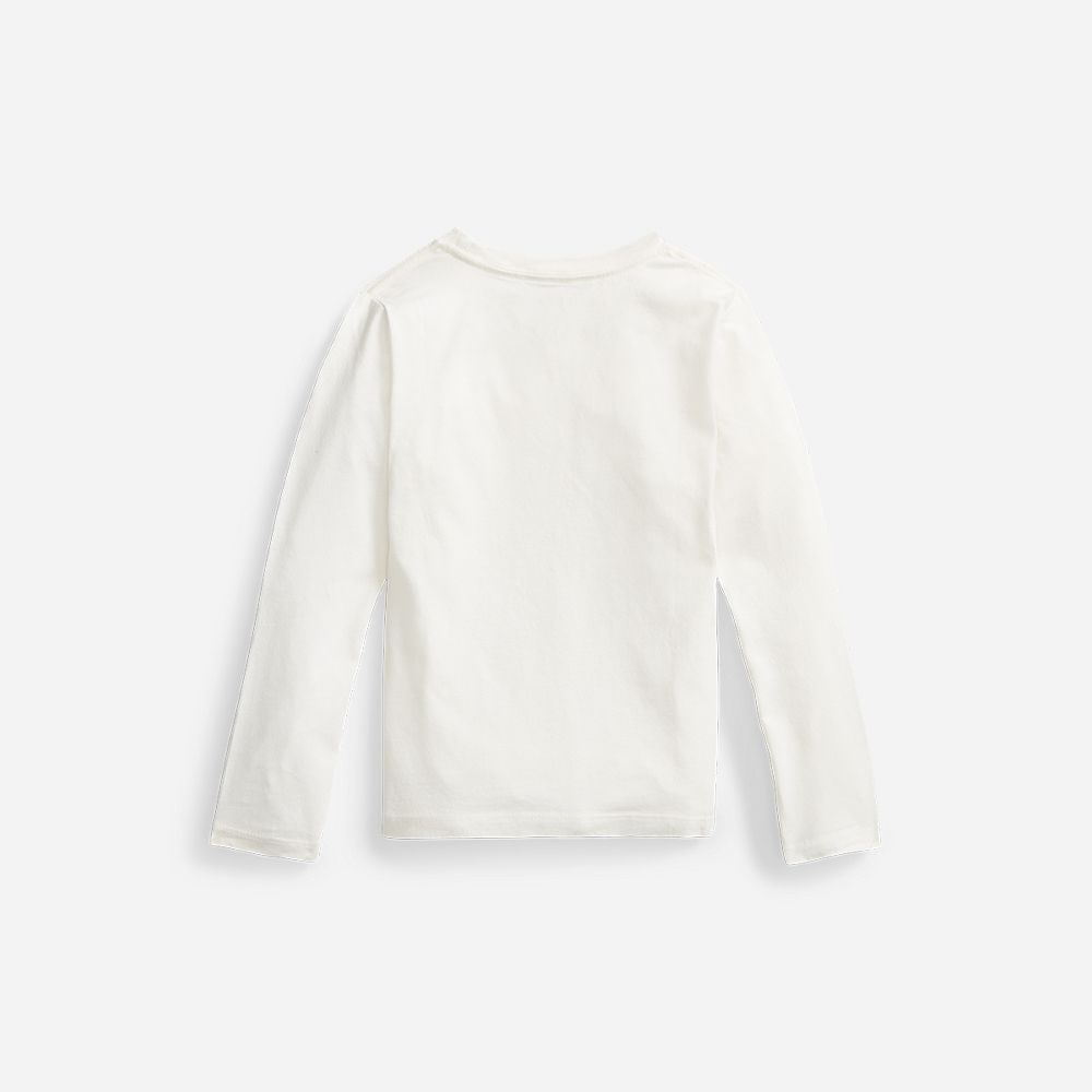 Ls Bear Tee-Knit Shirts-T-Shirt 2-6y Deckwash White