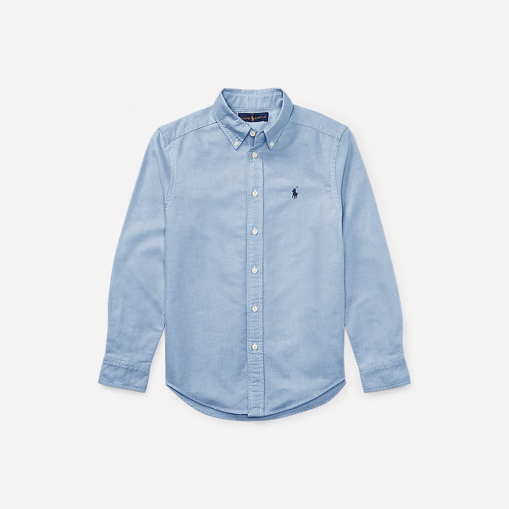 Slim Fit Cotton Oxford Shirt 8-12y Bsr Blue