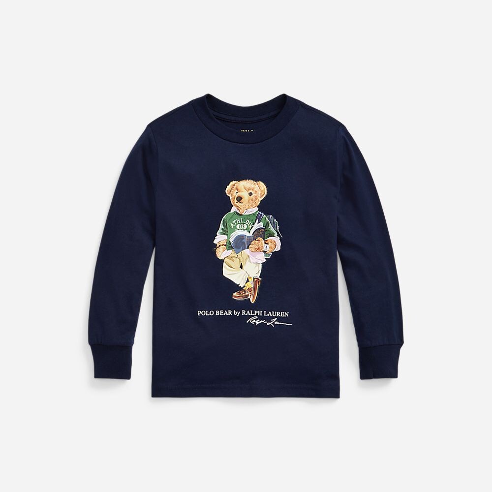 Lscnpom4-Knit Shirts-T-Shirt 2-6y Cruise Navy Prep Bear