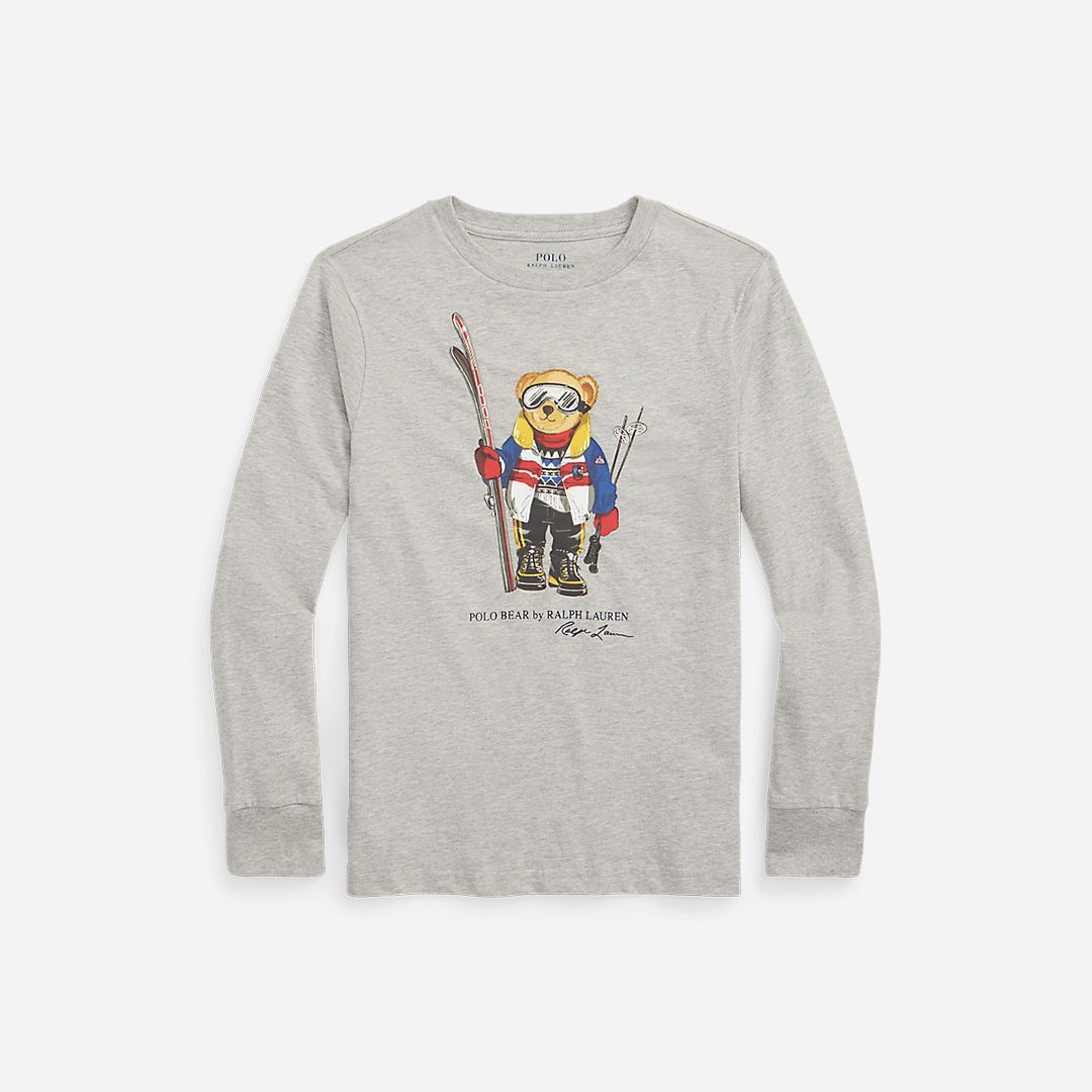 Lscnpom4-Knit Shirts-T-Shirt - 8-12y - Andover Heather Ski Bear