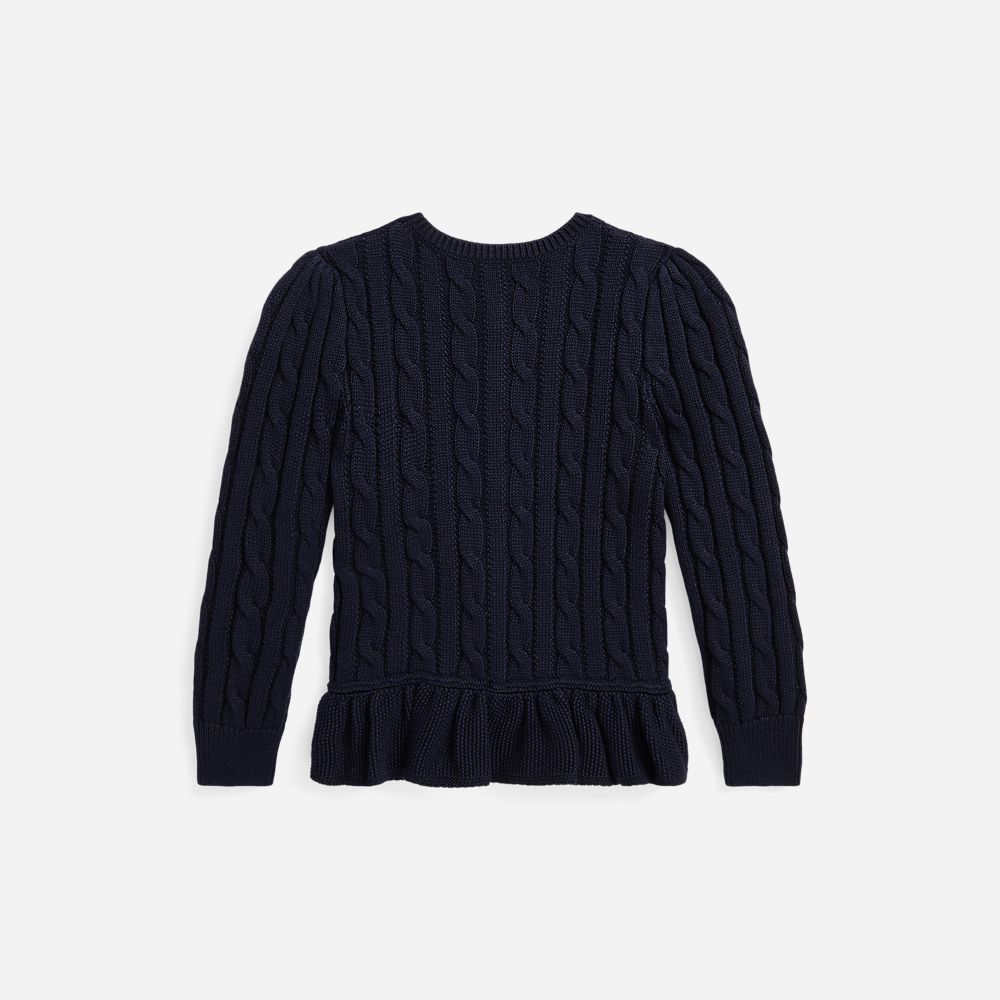 Peplum Cardi-Tops-Sweater - 2-6y - RL Navy