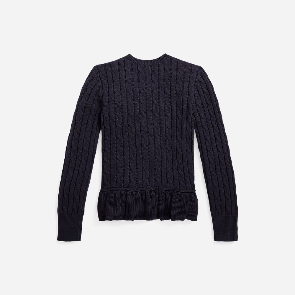 Peplum Cardi-Tops-Sweater - 7-12y - RL Navy