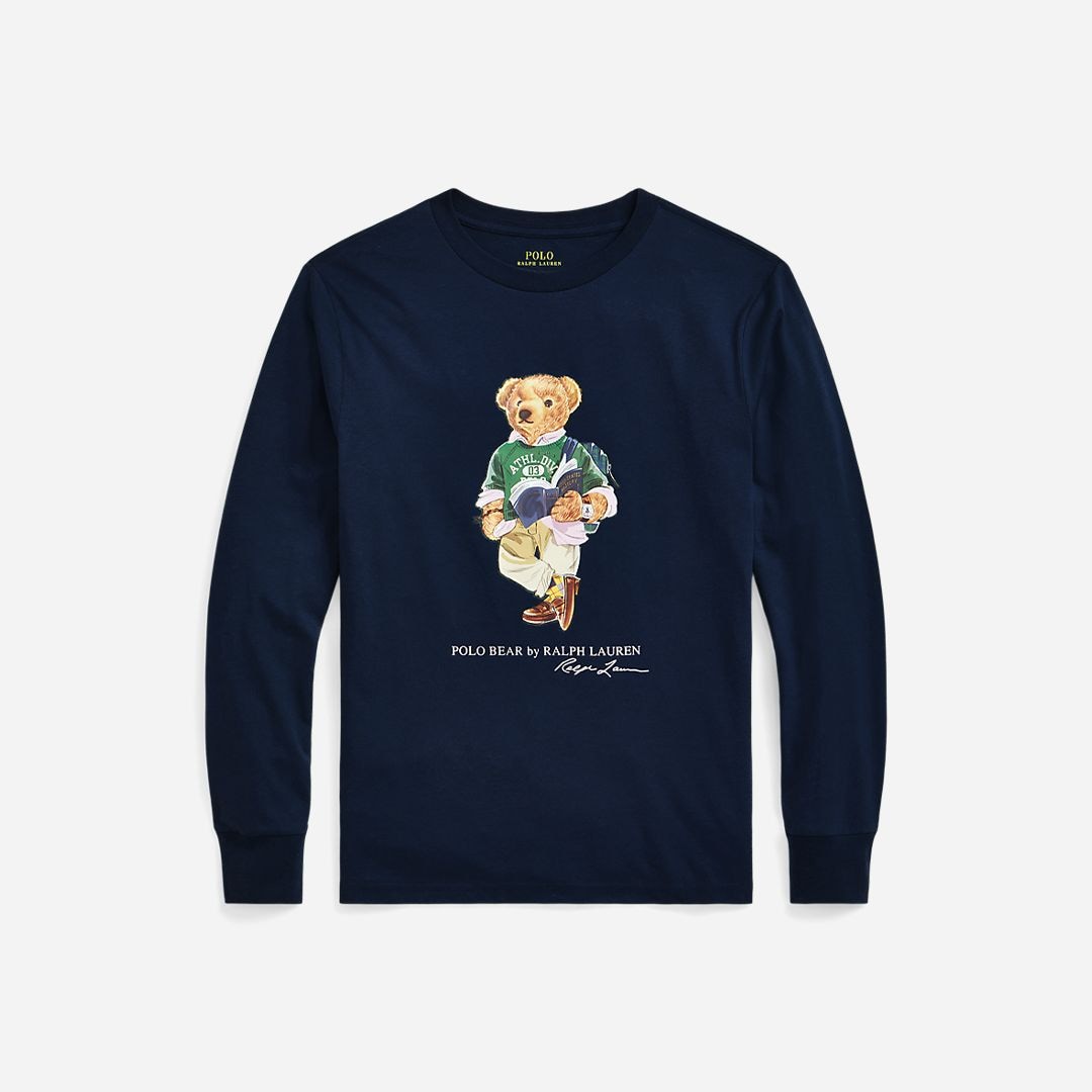 Lscnpom4-Knit Shirts-T-Shirt - 8-12y - Cruise Navy Prep Bear