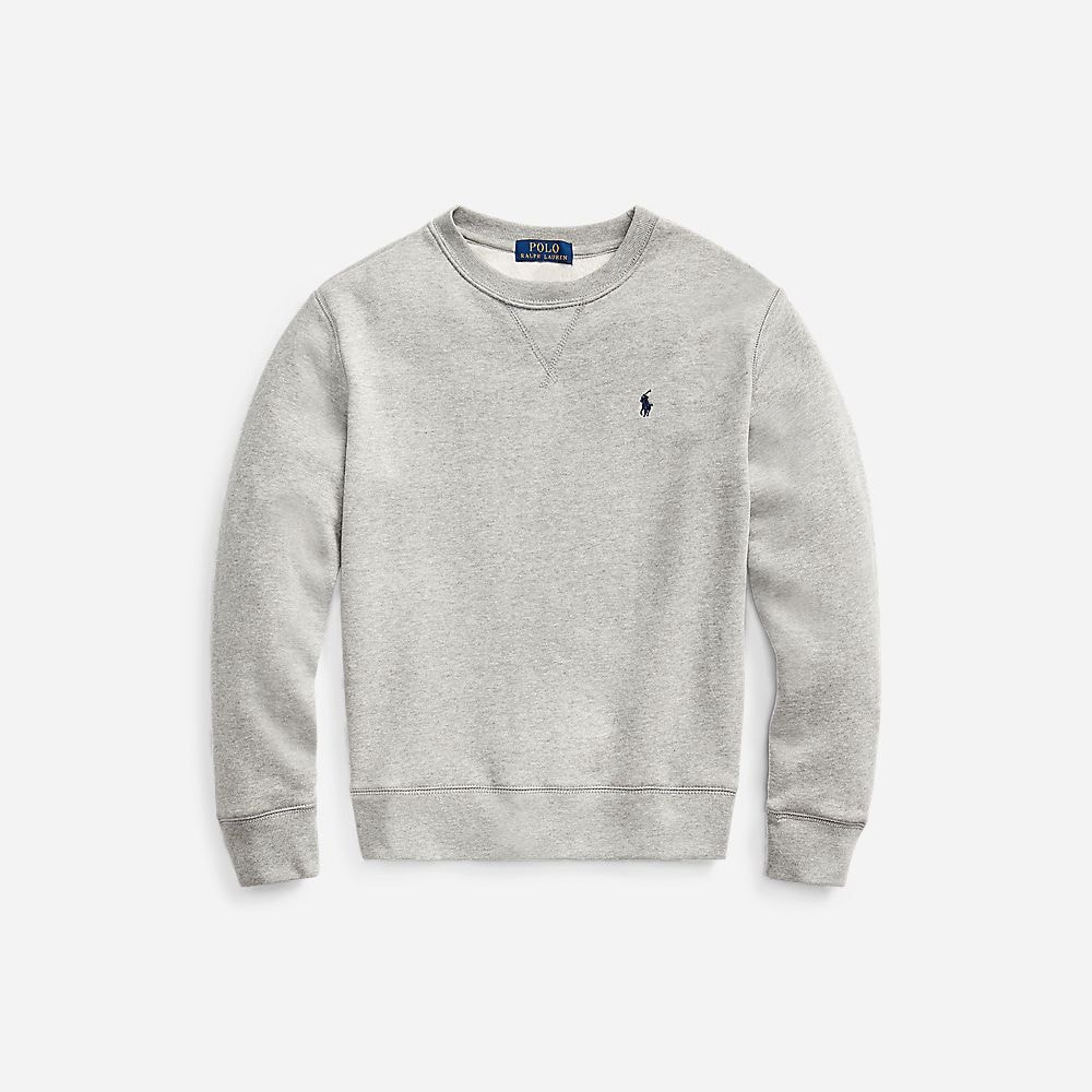 Cotton-Blend-Fleece Sweatshirt - 8-12y - Dark Sport Heather