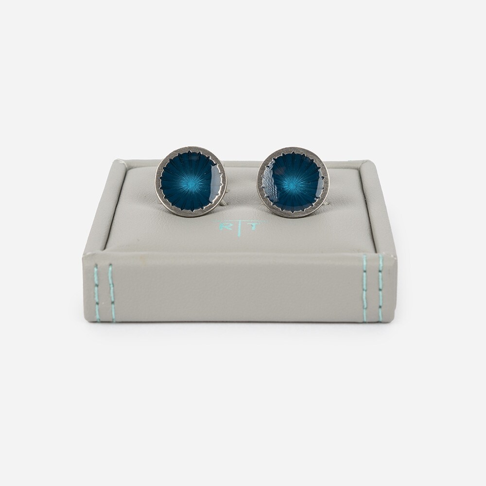 Starburst Bowl Cufflink Navy