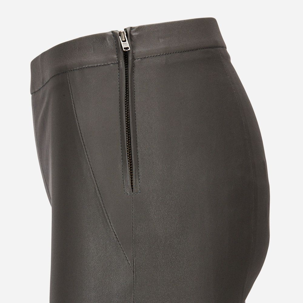 Tyson Crop Flare Leather Pant Urban Grey