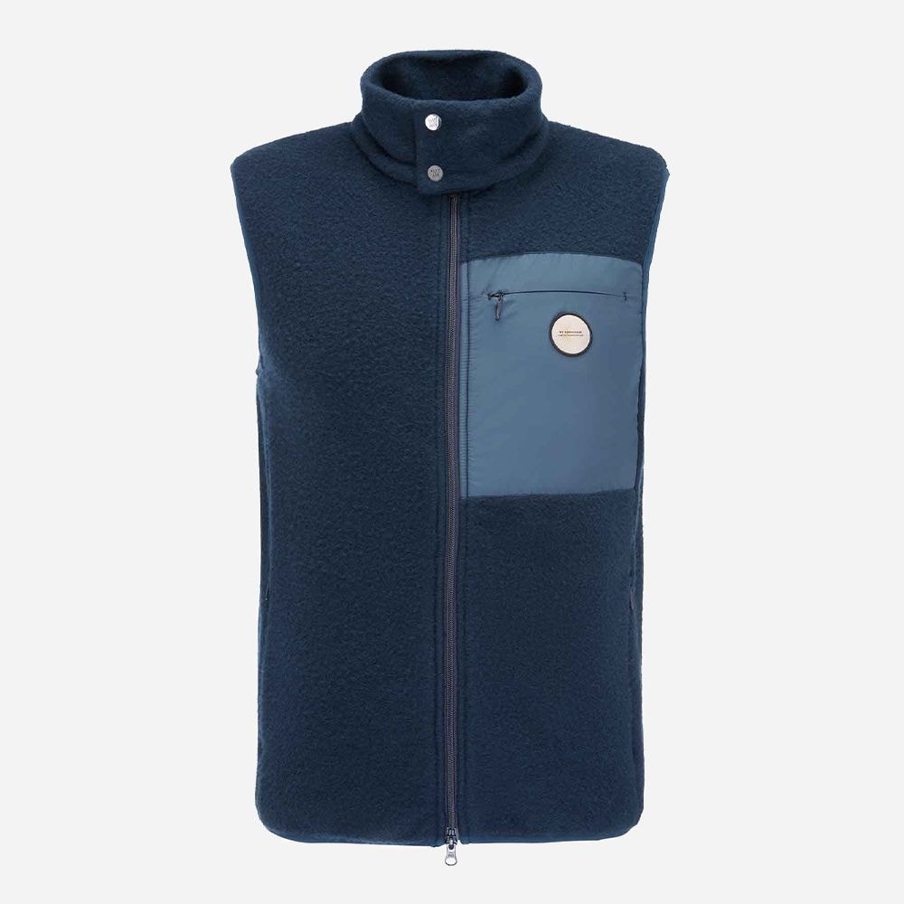 Fonna Wool Fleece Vest - Navy Blue