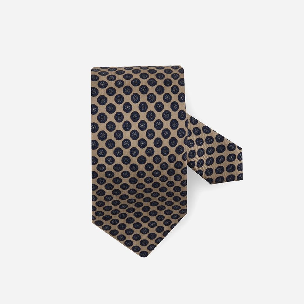 Tie Silk - Beige Big Pattern