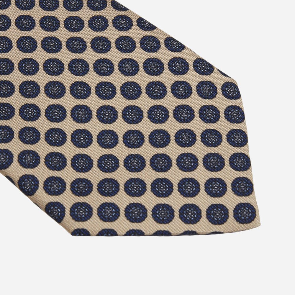 Tie Silk - Beige Big Pattern