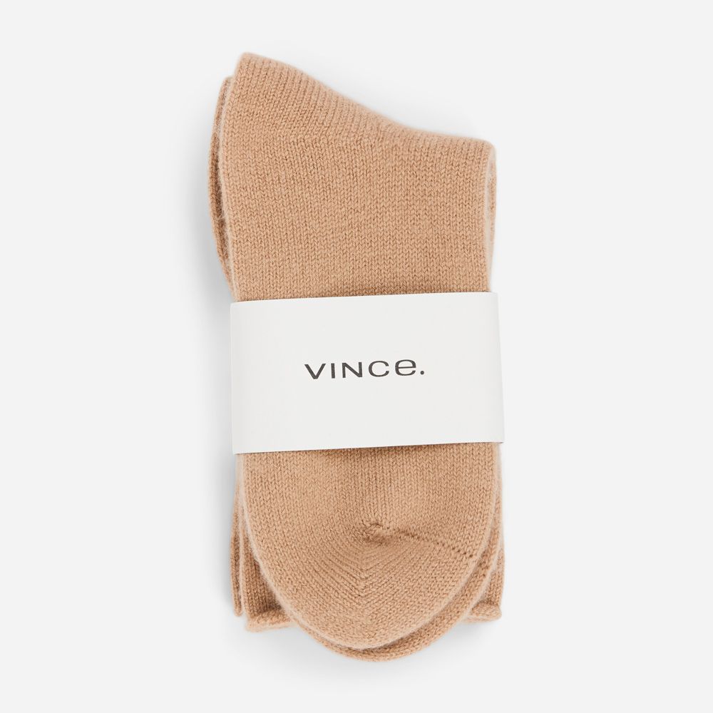 Cashmere Jersey Short Sock - Cam