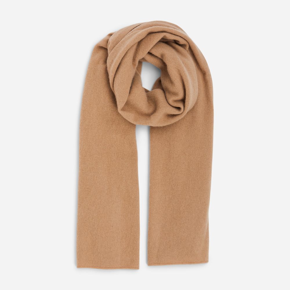 Boiled Cashmere Clean Edge Knit Scarf - Cam