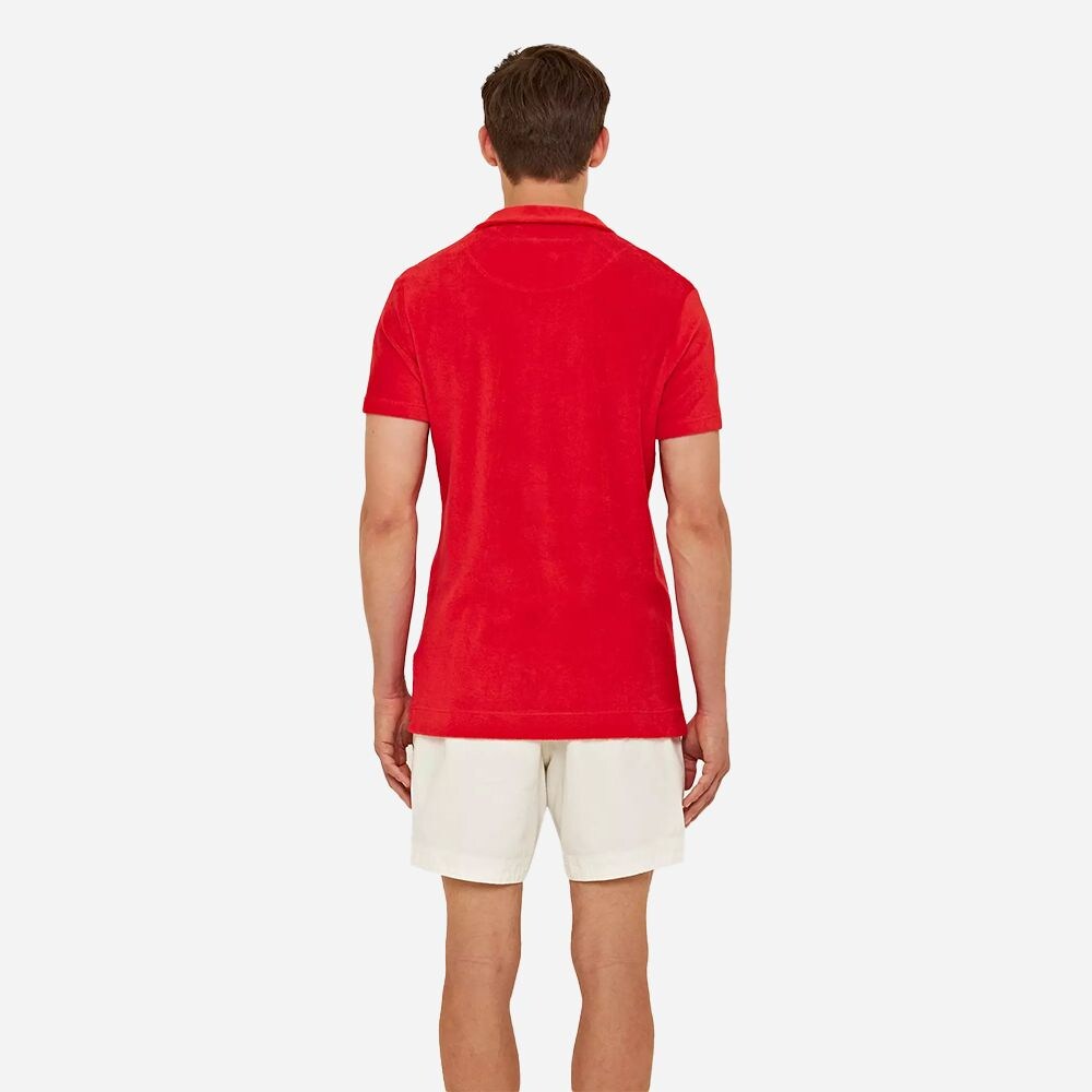 Terry Towelling Polo Shirt - Summer Red