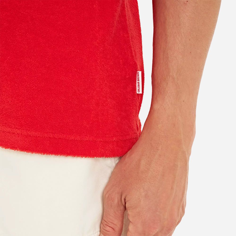 Terry Towelling Polo Shirt - Summer Red