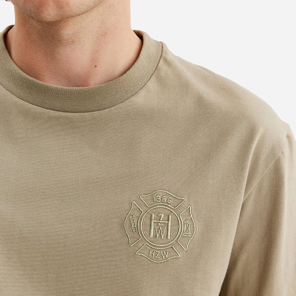Tucker Embroidery Tee - Khaki