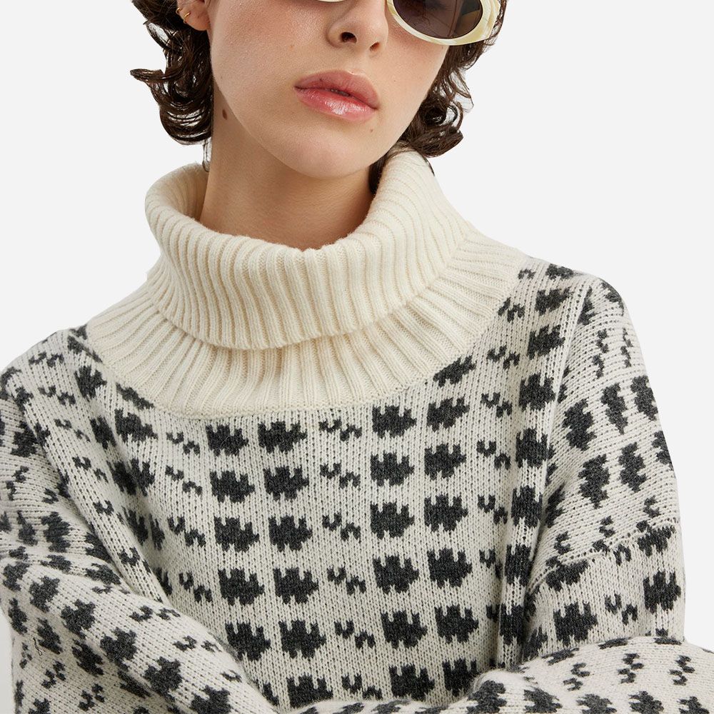 Davine Knit Sweater Ecru Mix