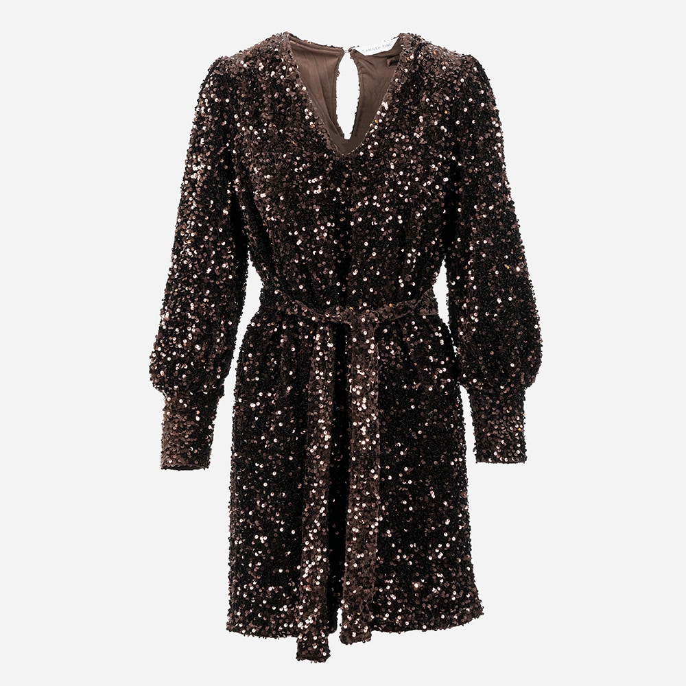 Mimo Sequin Dress Brown