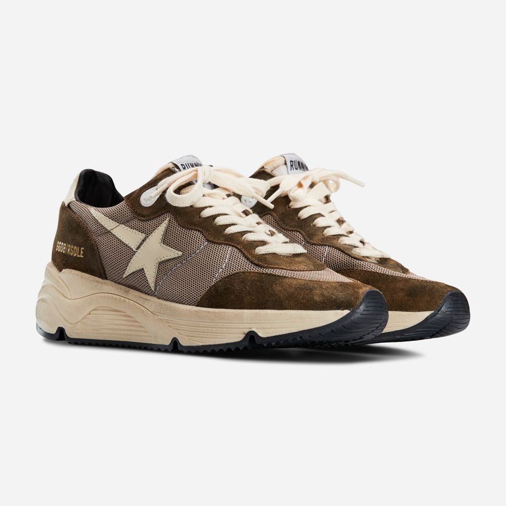 Running Sole Box Leather Star Olive Green/Cream