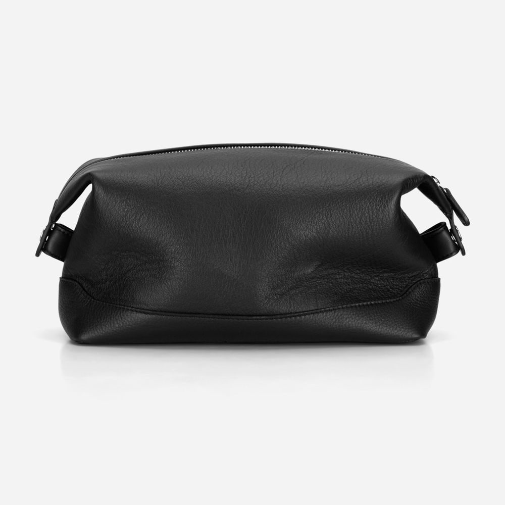 Leather Washbag - Nero