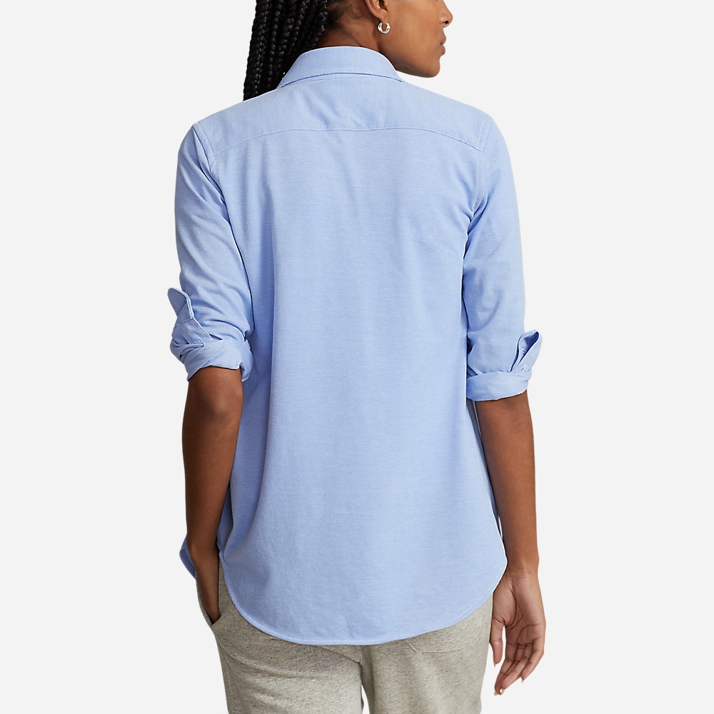 Slim Fit Knit Oxford Shirt - Harbor Island Blue