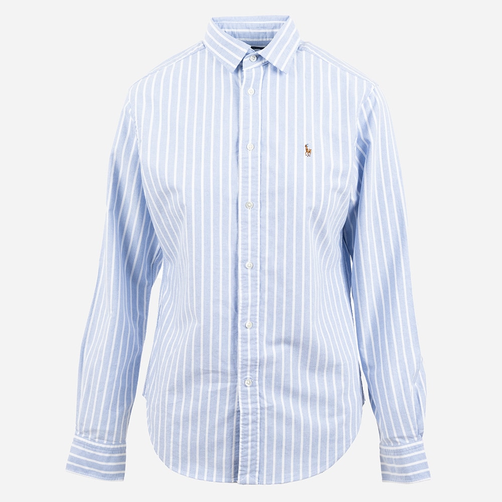 Classic Fit Striped Oxford Shirt - Harbor Island Blue/White