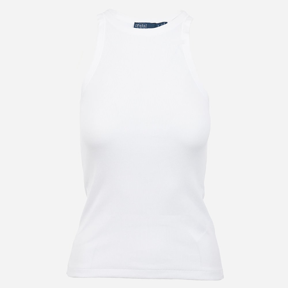 Ribbed Cotton Tank Top - White