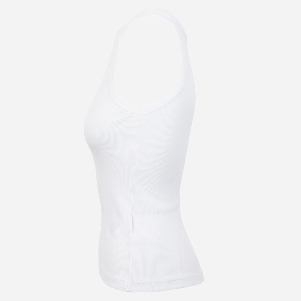 Ribbed Cotton Tank Top - White
