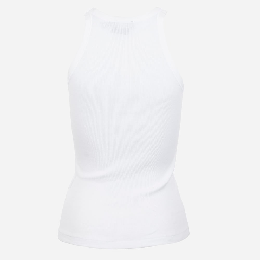 Ribbed Cotton Tank Top - White