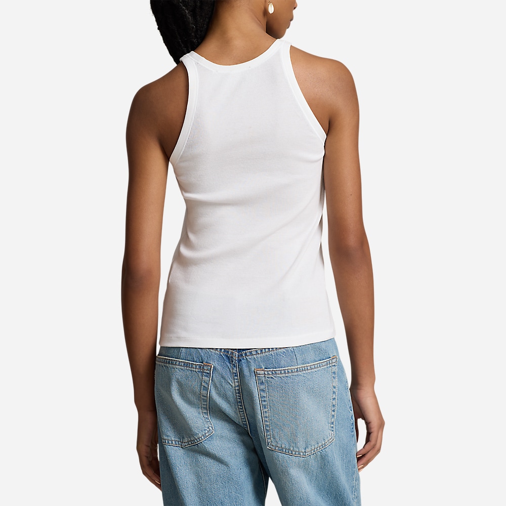 Ribbed Cotton Tank Top - White
