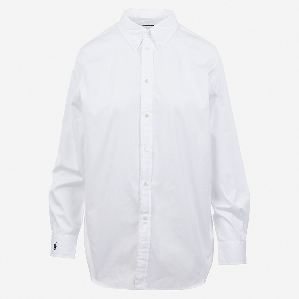 Ls Ligh St-Long Sleeve-Button Front Shirt White