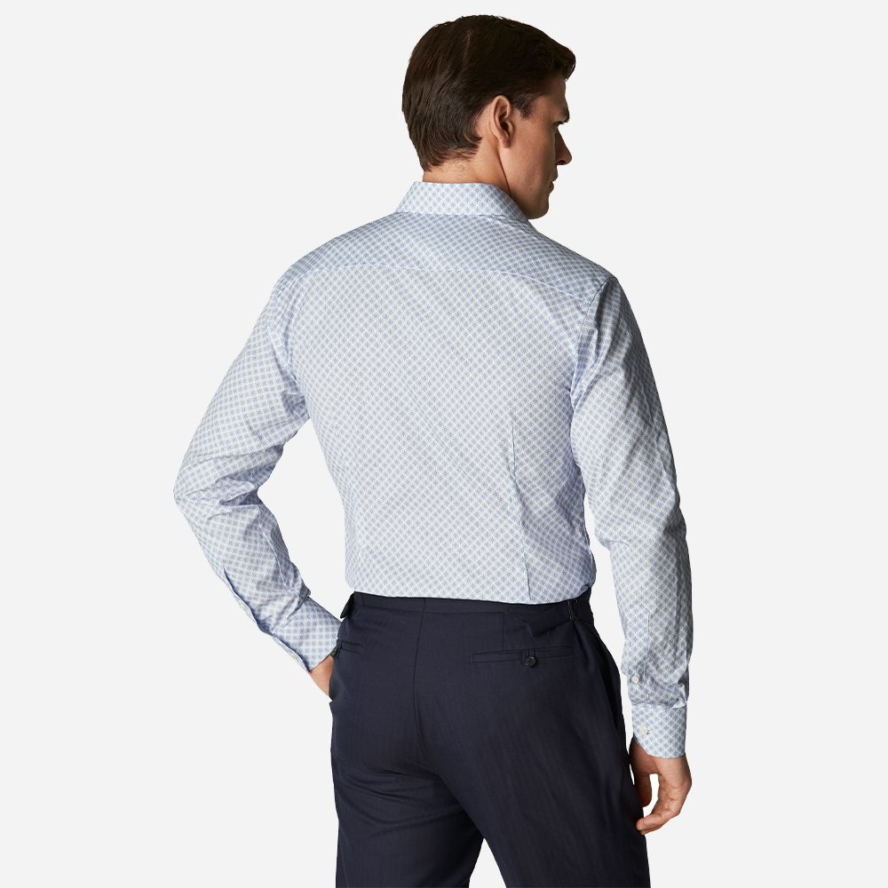 Cont Poplin Print Mid Blue Medallion