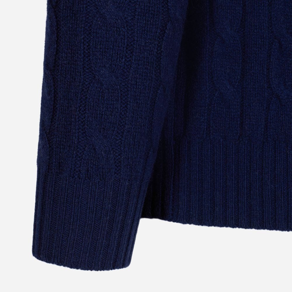 The Iconic Cable-Knit Cashmere Sweater - Bright Navy