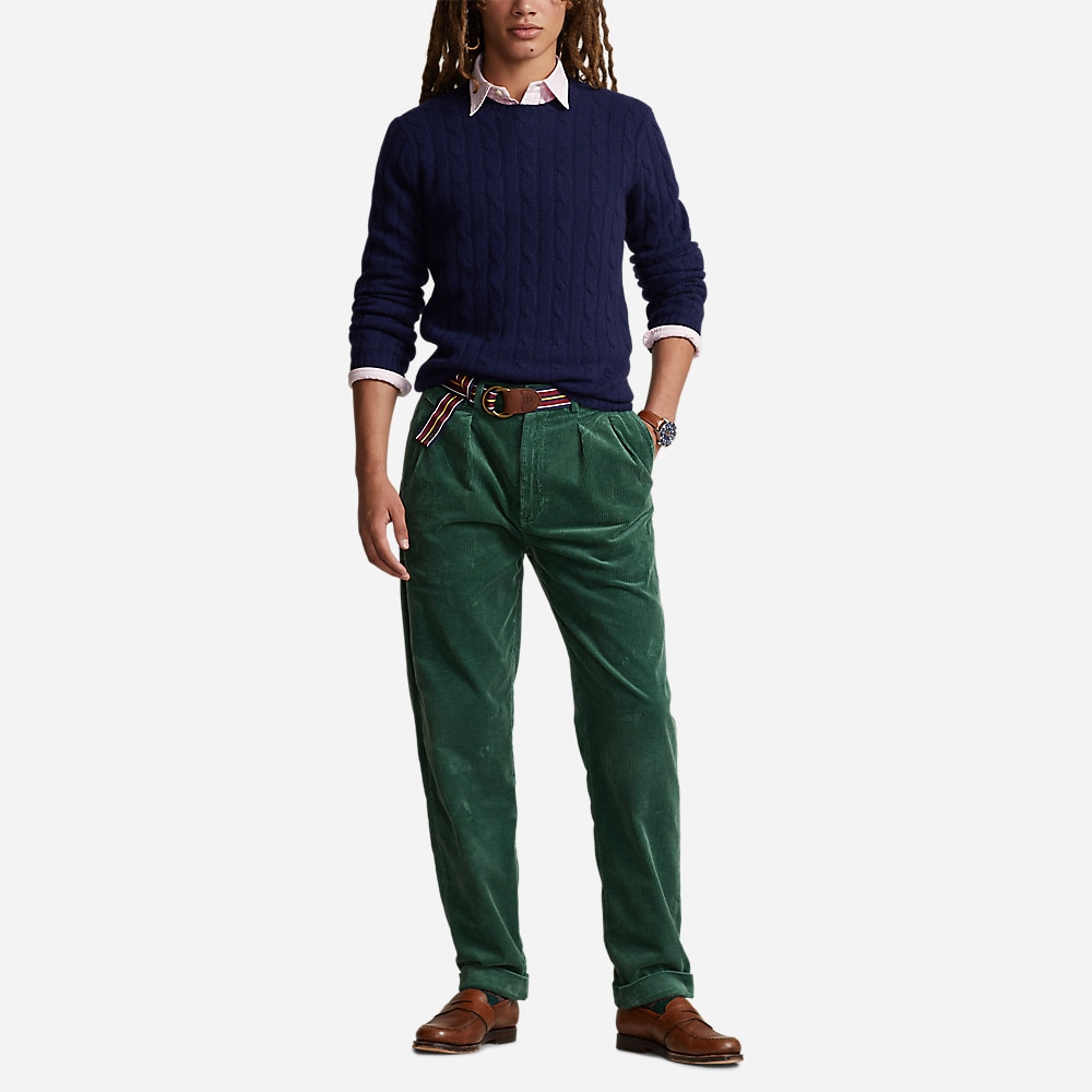 The Iconic Cable-Knit Cashmere Sweater - Bright Navy