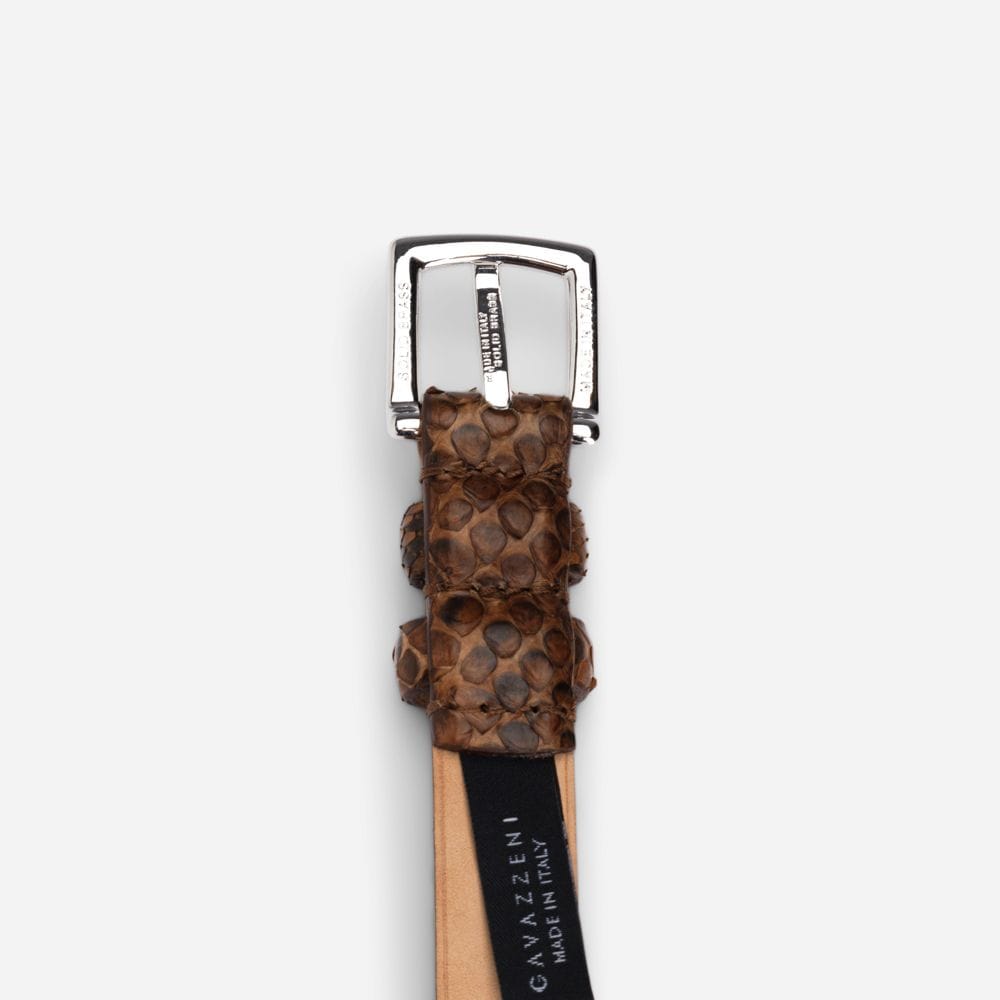 Genuine Python Leather - Marrone