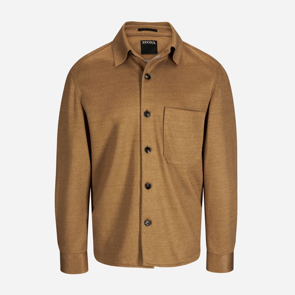 Linen Jacket - Medium Beige Solid
