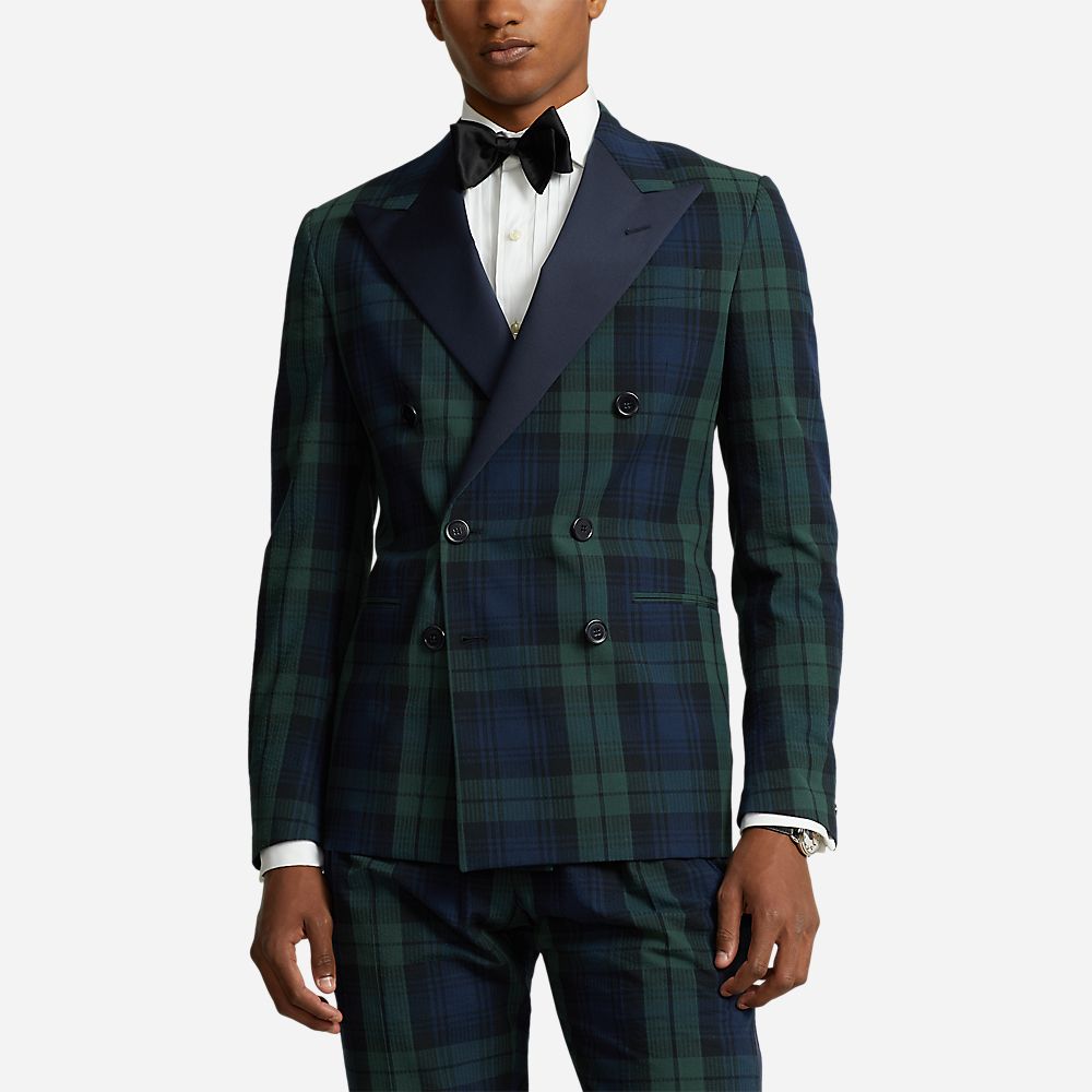 Plaid Seersucker Tuxedo Jacket Blackwatch Ferner Jacobsen