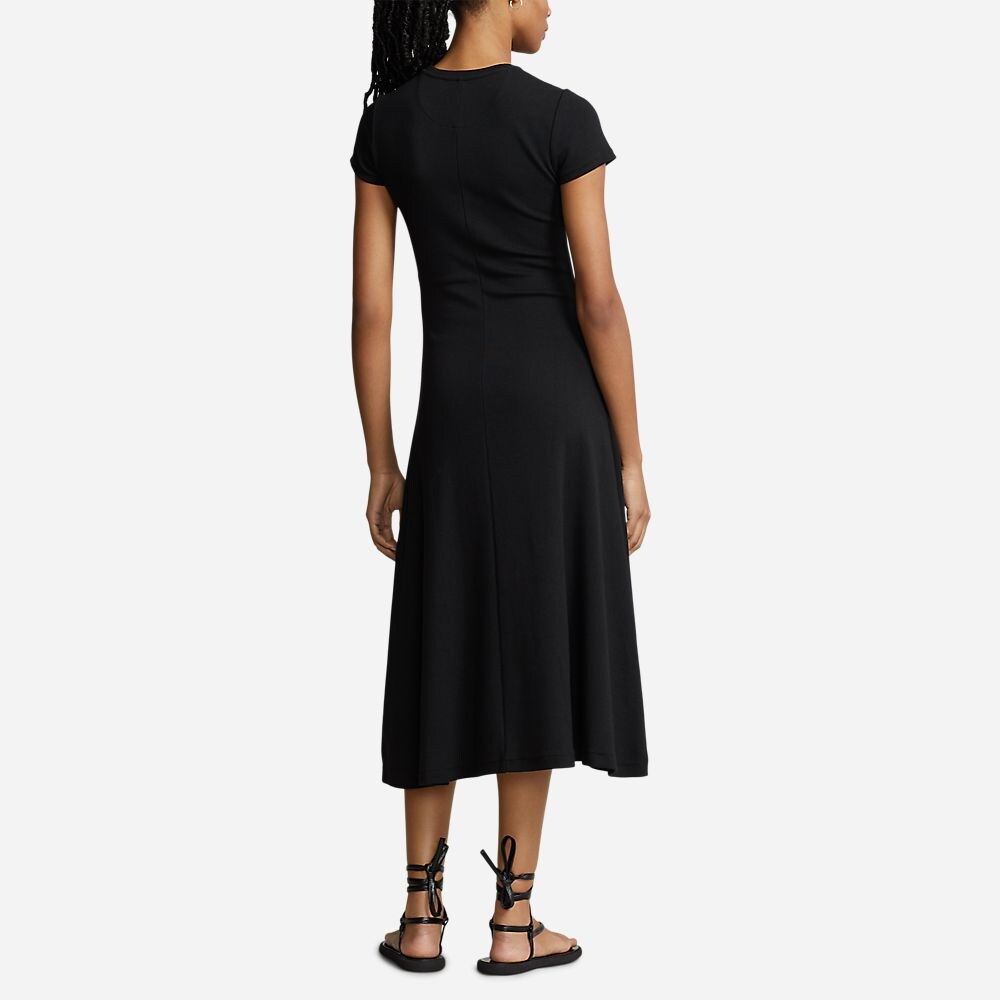 Stretch Cotton Blend Tee Dress - Polo Black