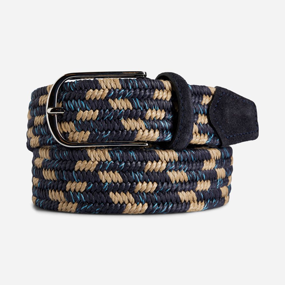 Elastic Linen Colour - Navy Multi
