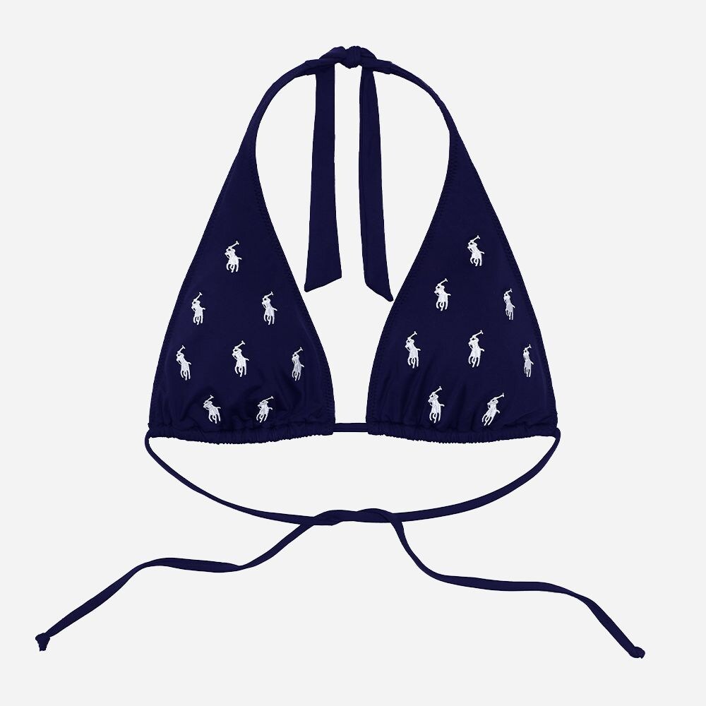 Logo Icons Slide Halter Bra - Navy