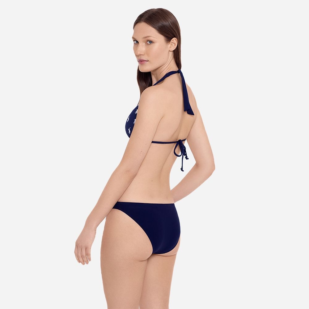 Logo Icons Slide Halter Bra - Navy