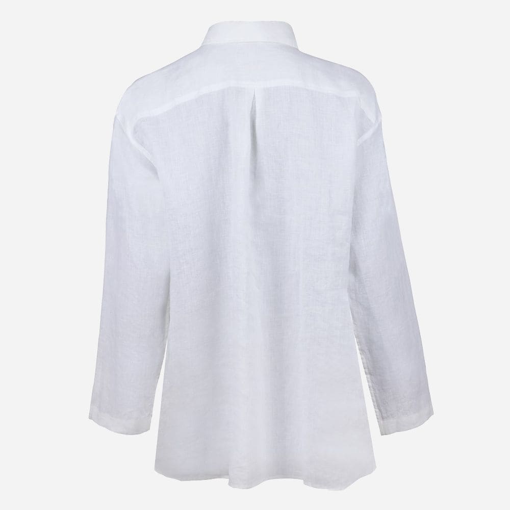 Elin Linen Popover Shirt - White
