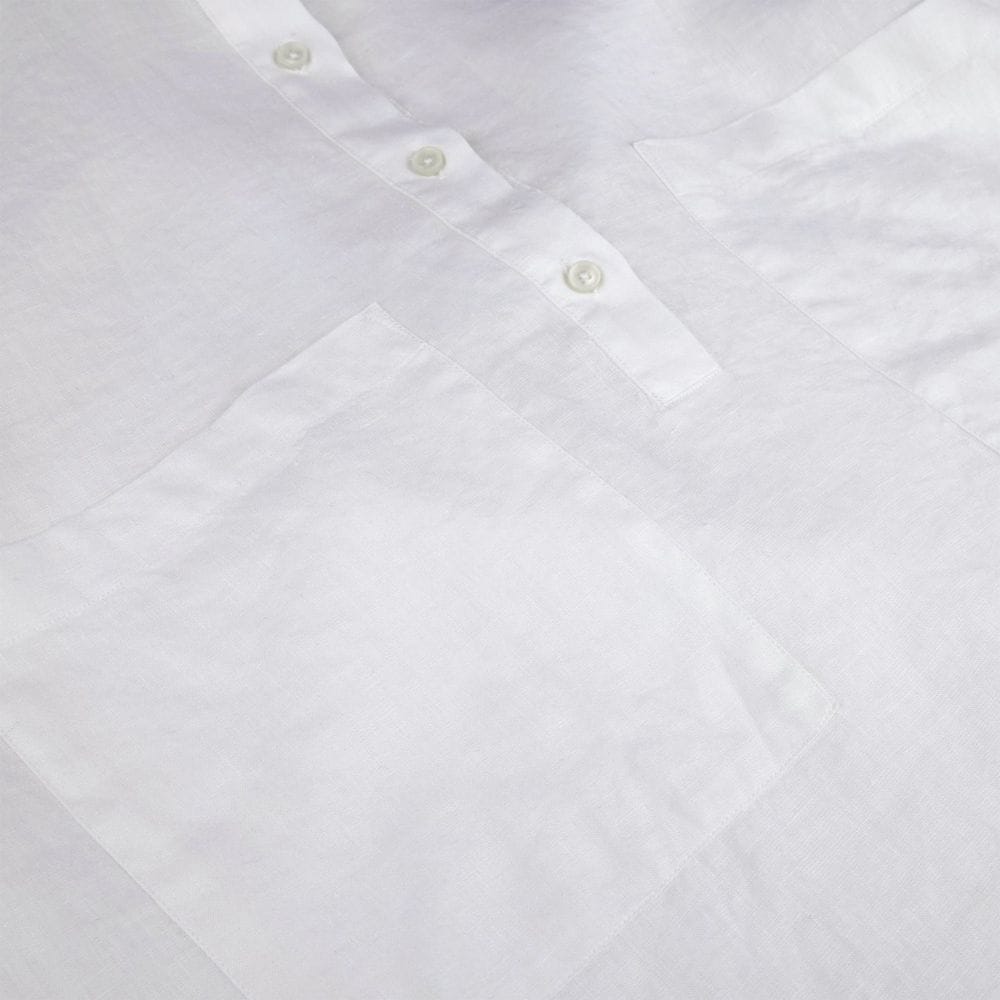 Elin Linen Popover Shirt - White