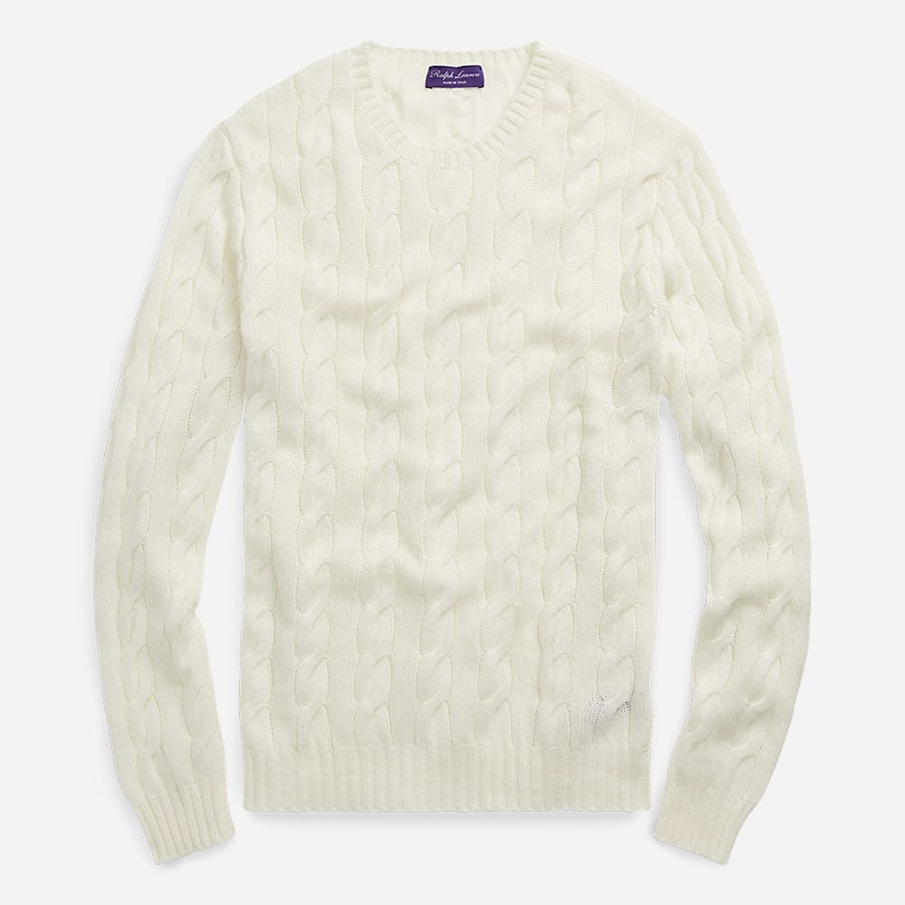 Cable Knit Cashmere Sweater - Classic Cream