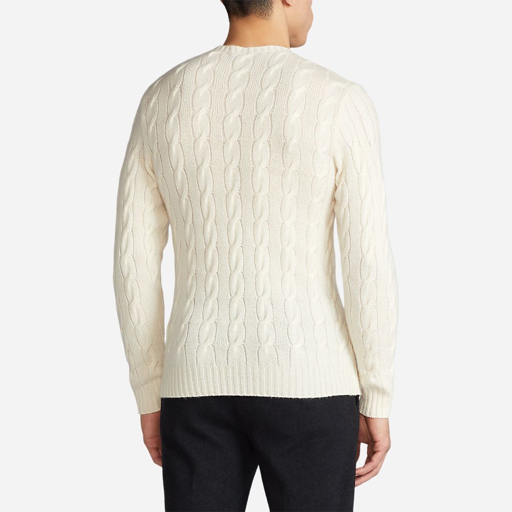 Cable Knit Cashmere Sweater - Classic Cream