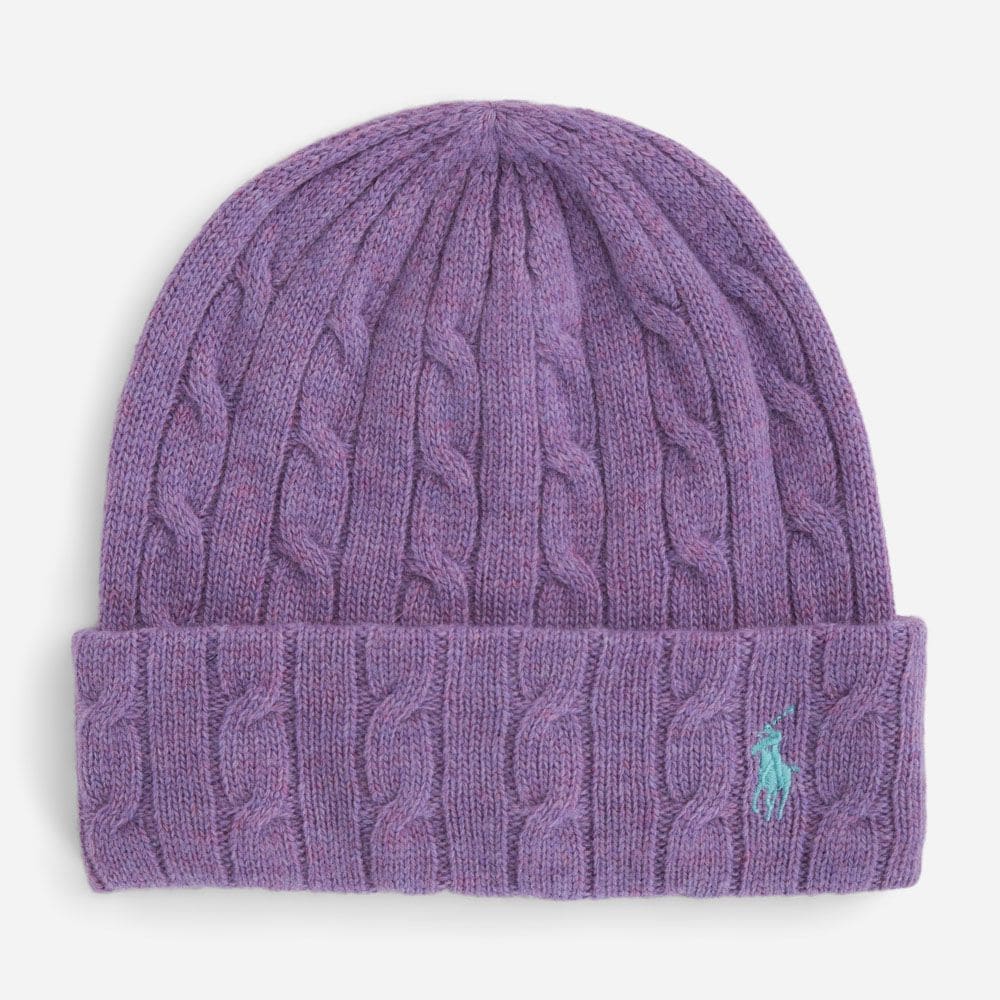 Cable Knit Wool Cashmere Hat - Wisteria