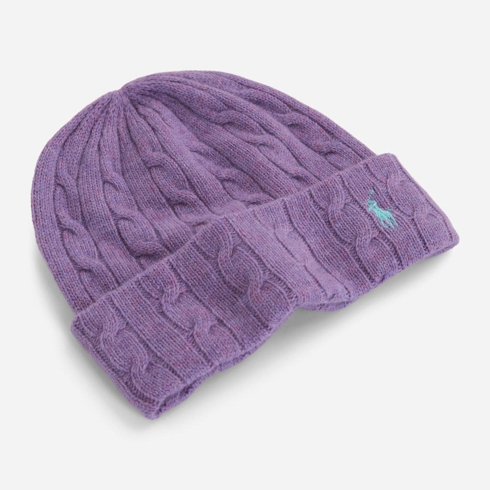 Cable Knit Wool Cashmere Hat - Wisteria