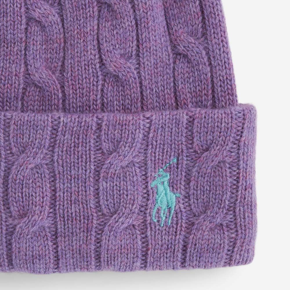 Cable Knit Wool Cashmere Hat - Wisteria