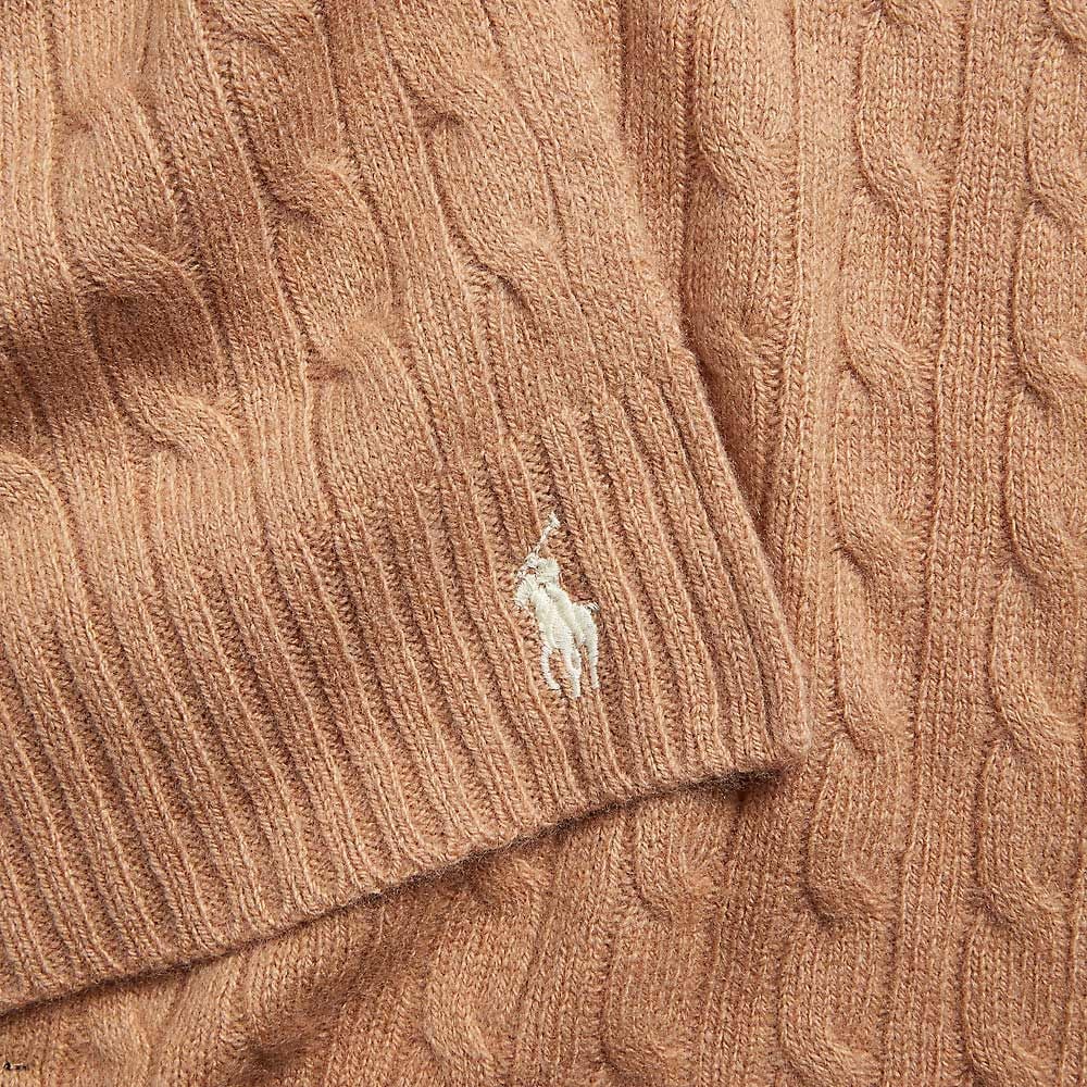 Rib Knit Wool-Cashmere Scarf - Camel