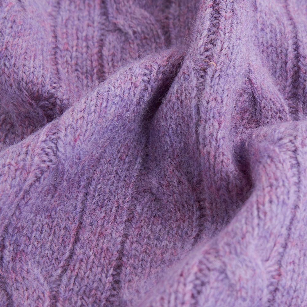 Rib Knit Wool-Cashmere Scarf - Wisteria
