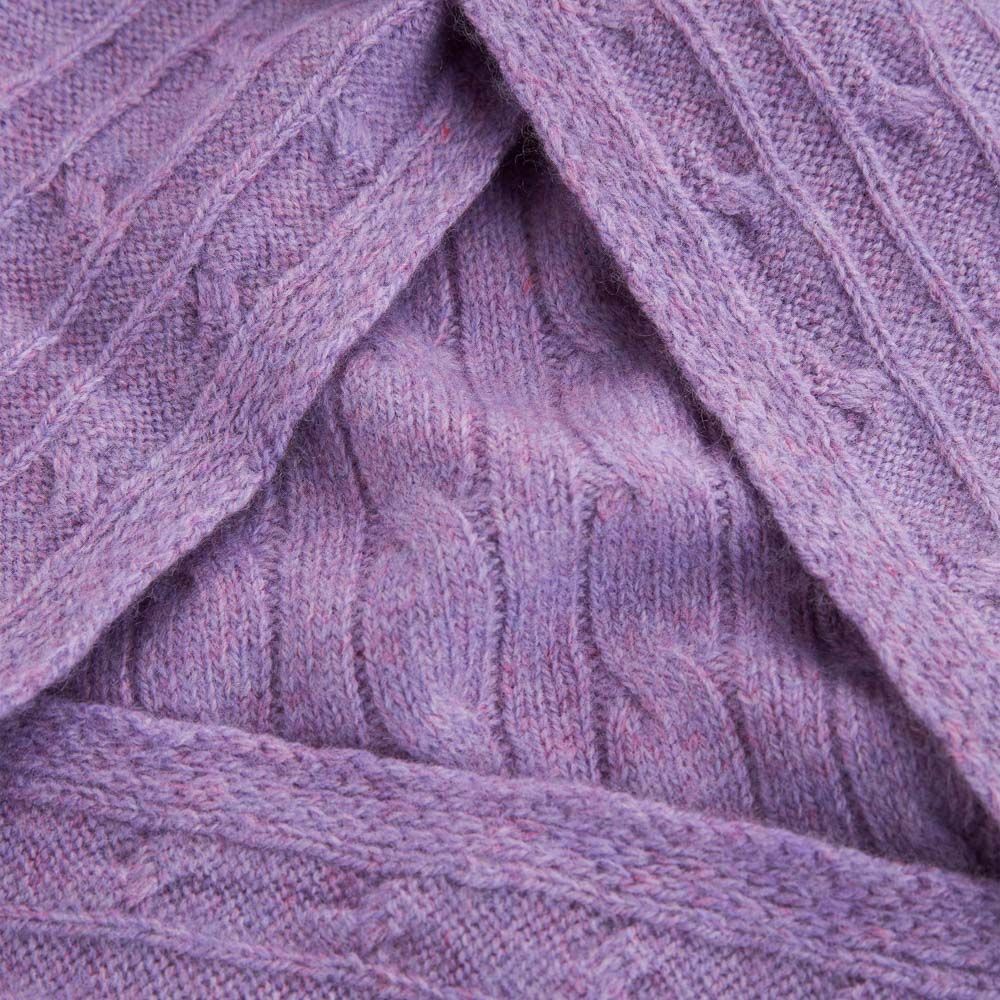 Rib Knit Wool-Cashmere Scarf - Wisteria