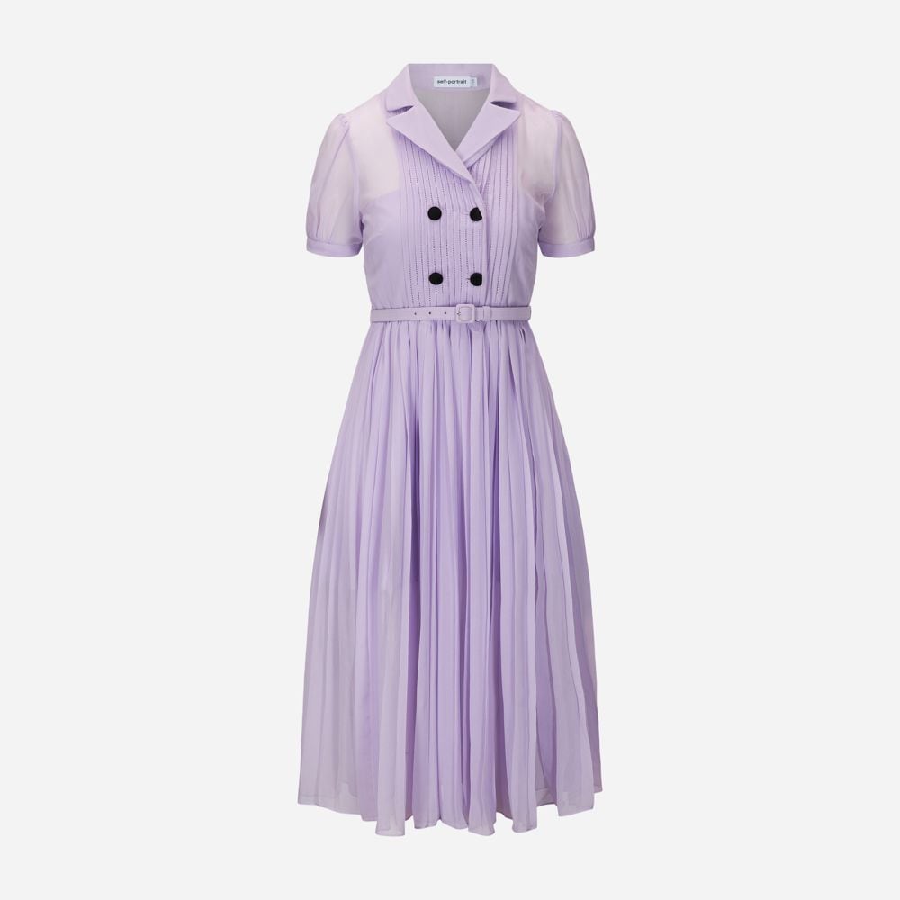 Chiffon Midi Dress - Lilac